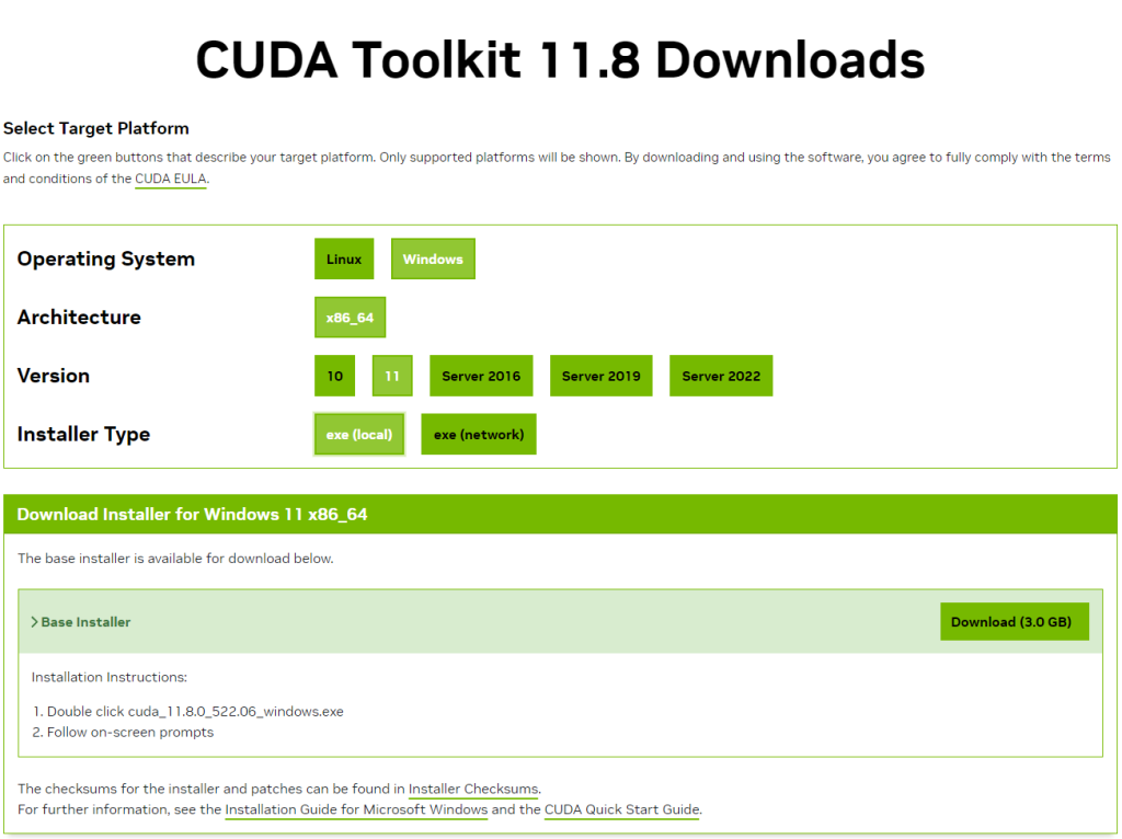 Image - Téléchargement NVIDIA CUDA Toolkit 11.8.0