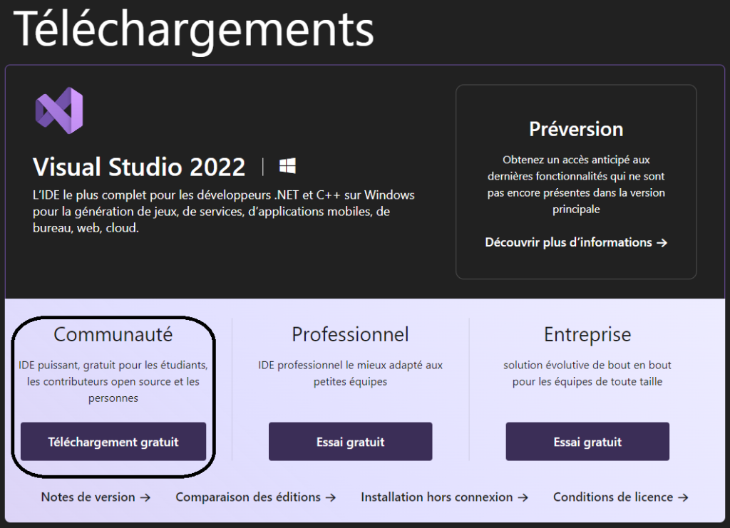 Image - Téléchargement Microsoft Visual Studio 2022